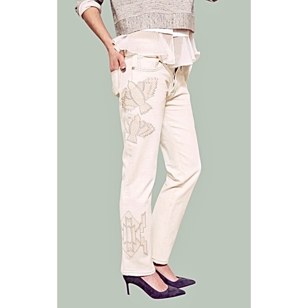 Bliss and Mischief x NSF Embroidered Flybird Jeans Womens Size 31 Boho Artisan